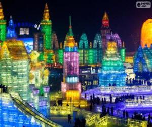 Puzzle Χάρμπιν πάγο και το χιόνι γλυπτικής Festival, Κίνα